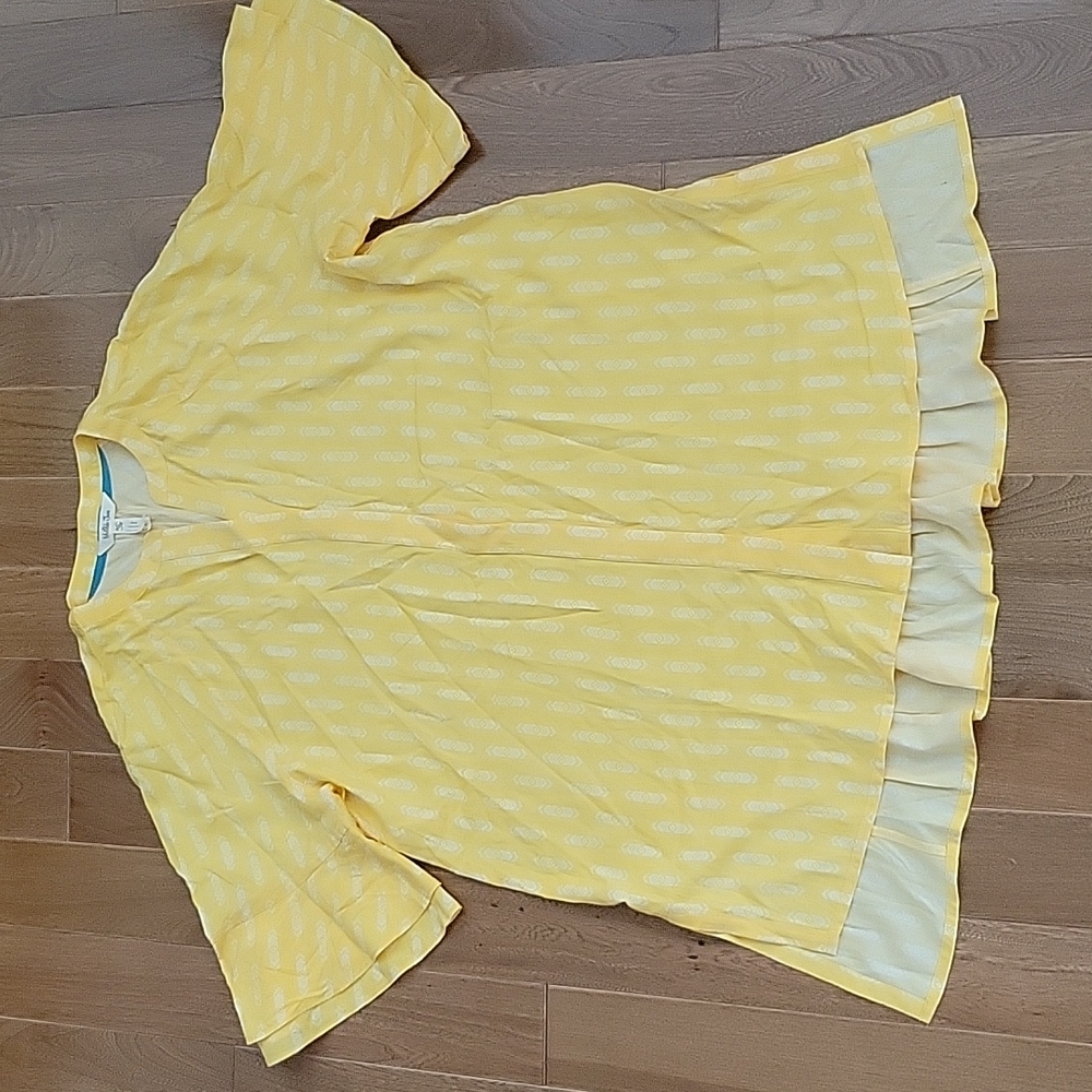Matilda Jane‎ Golden Hour Button Front Ruffle Sleeve Tunic Top Medium 27660T